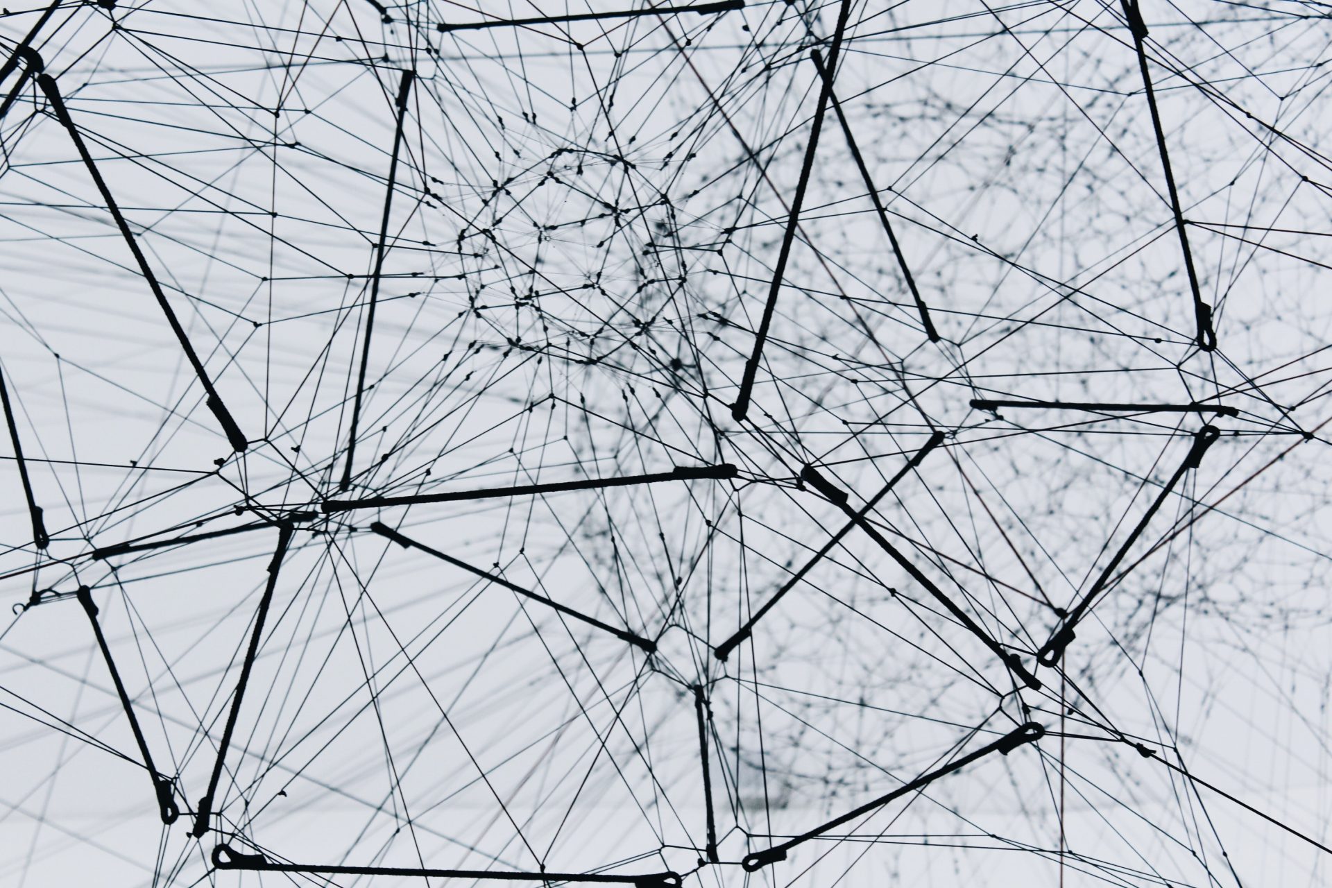 grey background with connected black lines