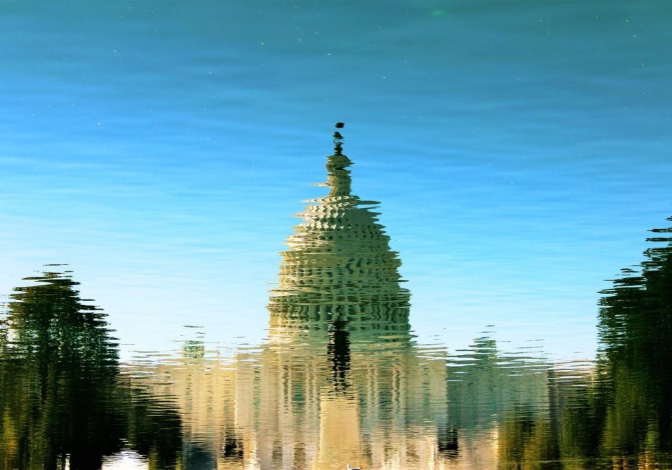 US Capitol building reflection in water